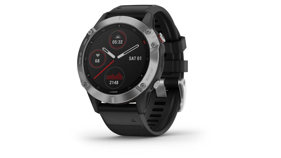 Garmin Fenix 6 Multisport GPS Smartwatch, Silver w/Black Band, 010-02158-00