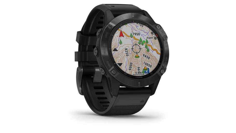 Garmin Fenix 6 Pro Multisport Fitness Watch, Black w/Black Band, 010-02158-01