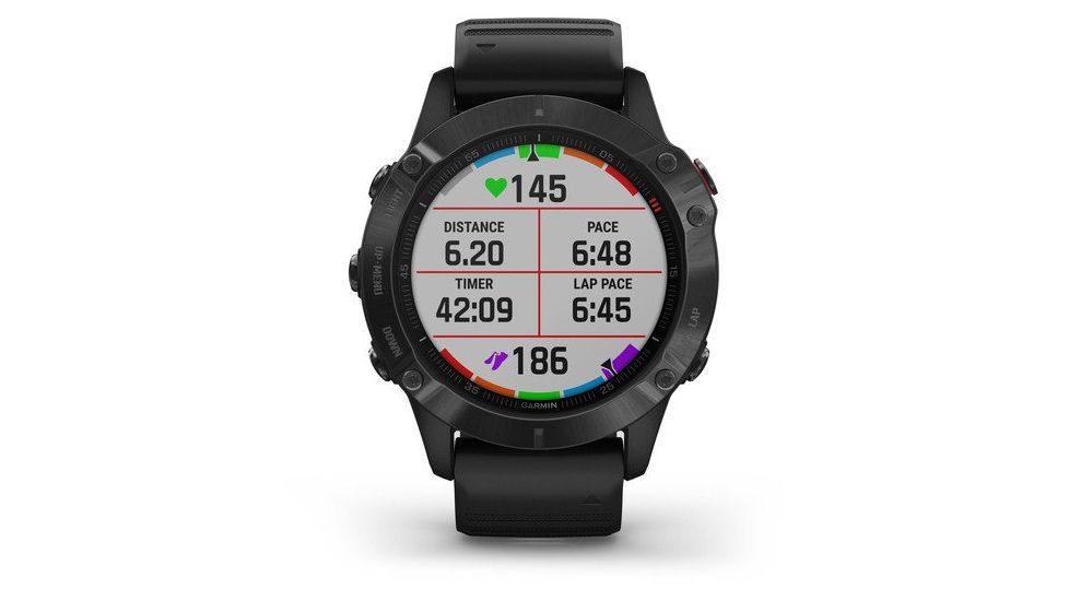 Garmin Fenix 6 Pro Multisport Fitness Watch, Black w/Black Band, 010-02158-01