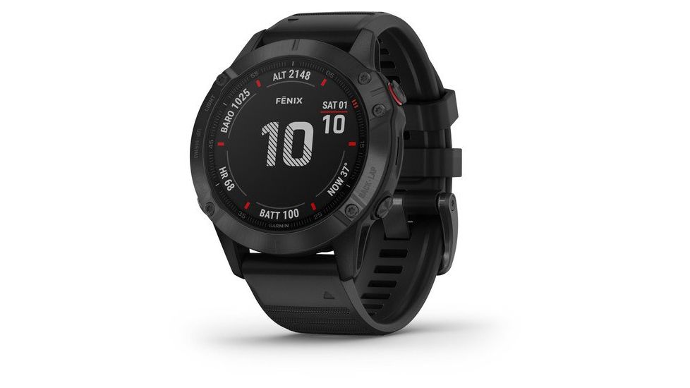 Garmin Fenix 6 Pro Multisport Fitness Watch, Black w/Black Band, 010-02158-01