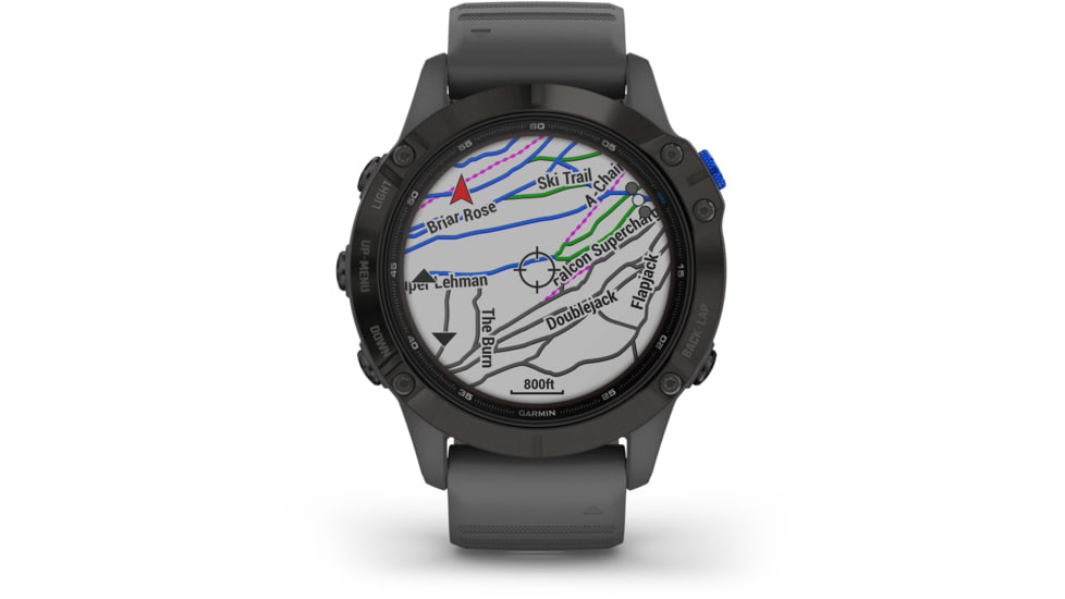 Garmin Fenix 6 Pro Solar Watch, Black w/Slate Gray Band, 010-02410-10