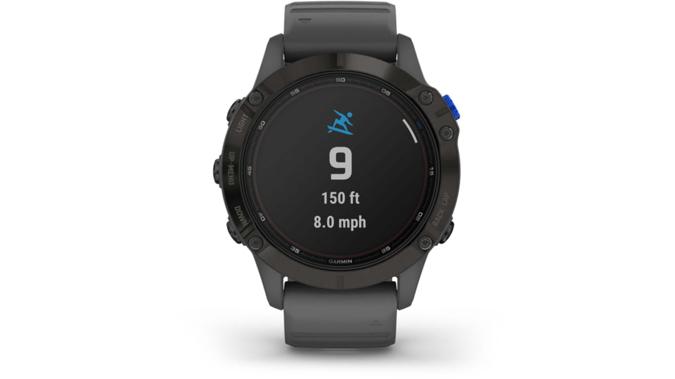Garmin Fenix 6 Pro Solar Watch, Black w/Slate Gray Band, 010-02410-10