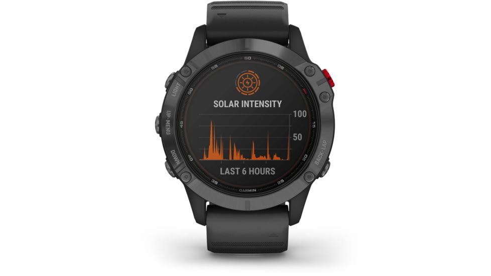 Garmin Fenix 6 Pro Solar Watch, Slate Gray with Black Band, 010-02410-14