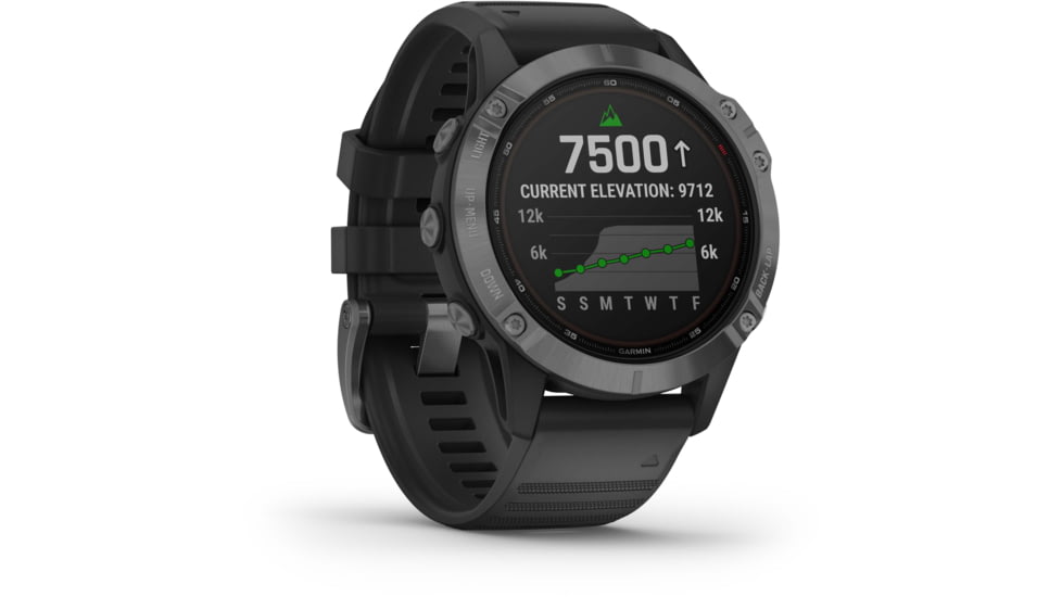 Garmin Fenix 6 Pro Solar Watch, Slate Gray with Black Band, 010-02410-14
