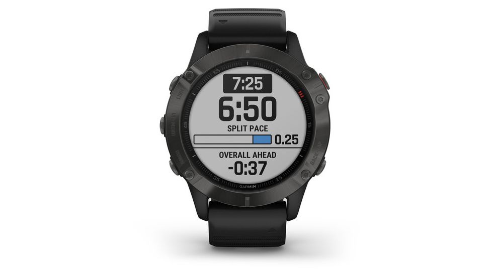 Garmin Fenix 6 Sapphire Multisport Fitness Watch, Gray w/Black Band, 010-02158-10