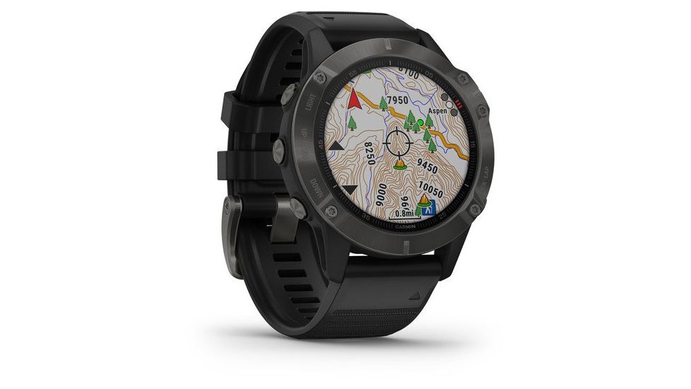 Garmin Fenix 6 Sapphire Multisport Fitness Watch, Gray w/Black Band, 010-02158-10