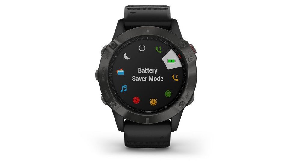 Garmin Fenix 6 Sapphire Multisport Fitness Watch, Gray w/Black Band, 010-02158-10