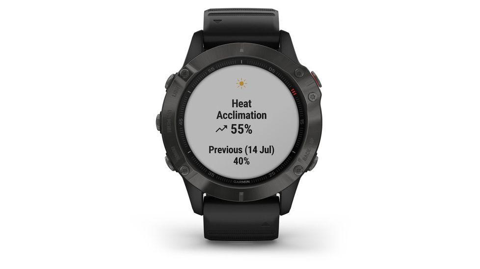 Garmin Fenix 6 Sapphire Multisport Fitness Watch, Gray w/Black Band, 010-02158-10