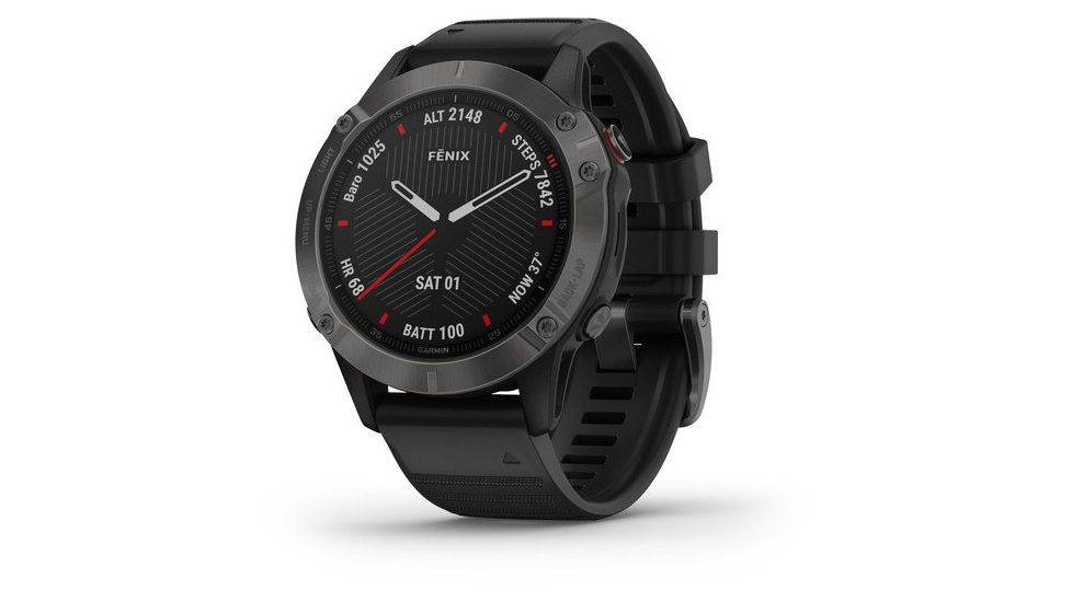 Garmin Fenix 6 Sapphire Multisport Fitness Watch, Gray w/Black Band, 010-02158-10