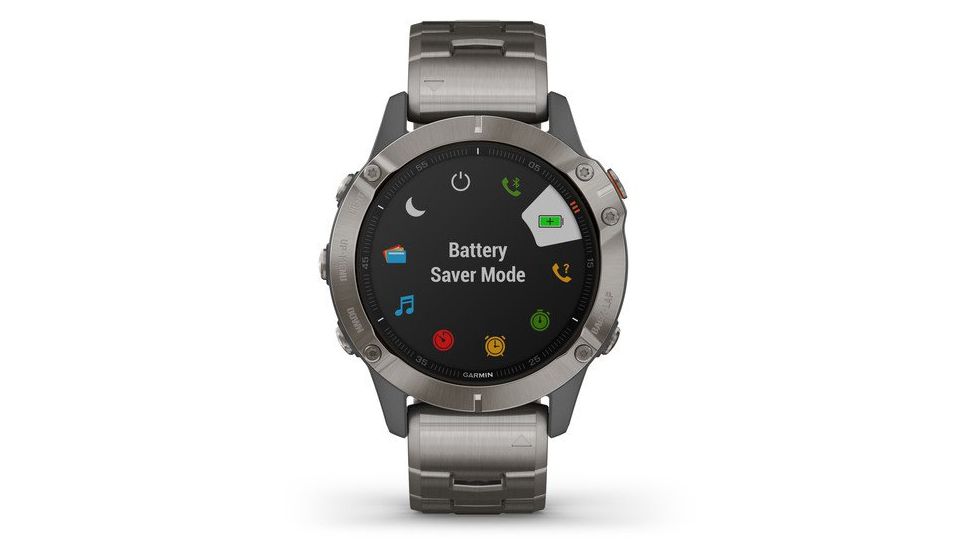Garmin Fenix 6 Sapphire Multisport Fitness Watch, Titanium Gray w/Ti Band, 010-02158-22