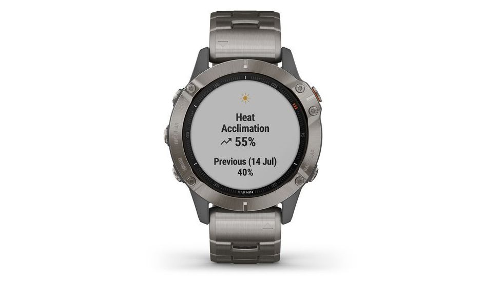 Garmin Fenix 6 Sapphire Multisport Fitness Watch, Titanium Gray w/Ti Band, 010-02158-22