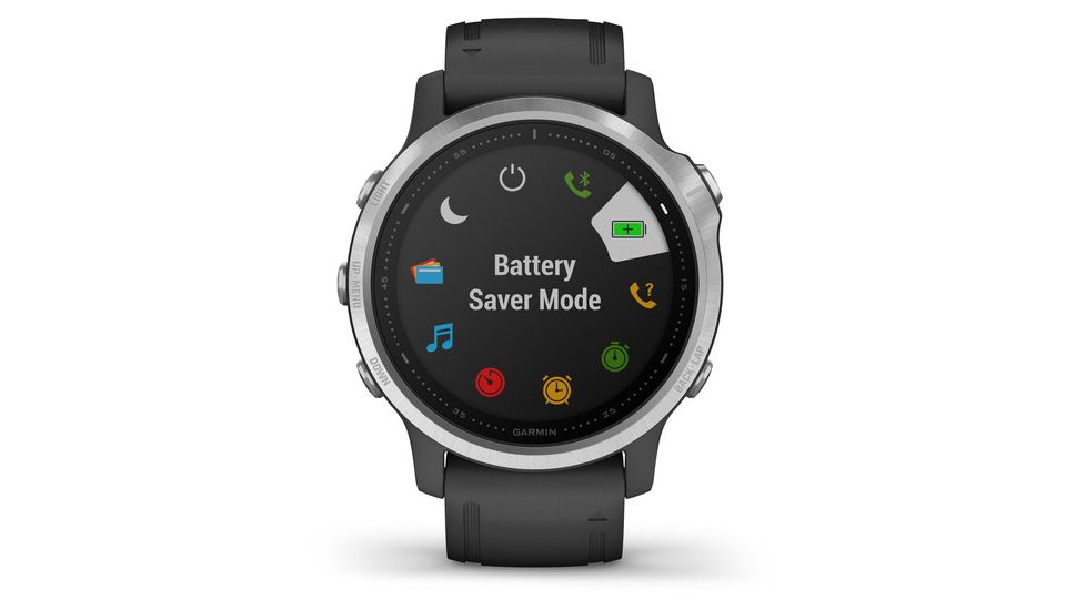 Garmin Fenix 6S Premium Multisport GPS Smartwatch, Silver w/Black Band, 010-02159-01