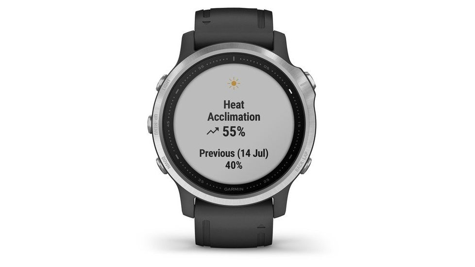 Garmin Fenix 6S Premium Multisport GPS Smartwatch, Silver w/Black Band, 010-02159-01