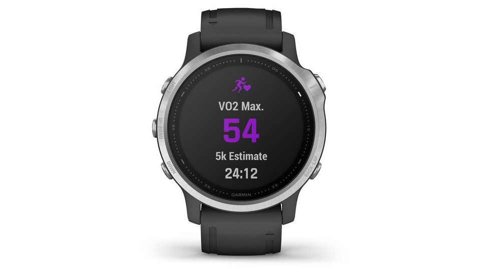 Garmin Fenix 6S Premium Multisport GPS Smartwatch, Silver w/Black Band, 010-02159-01