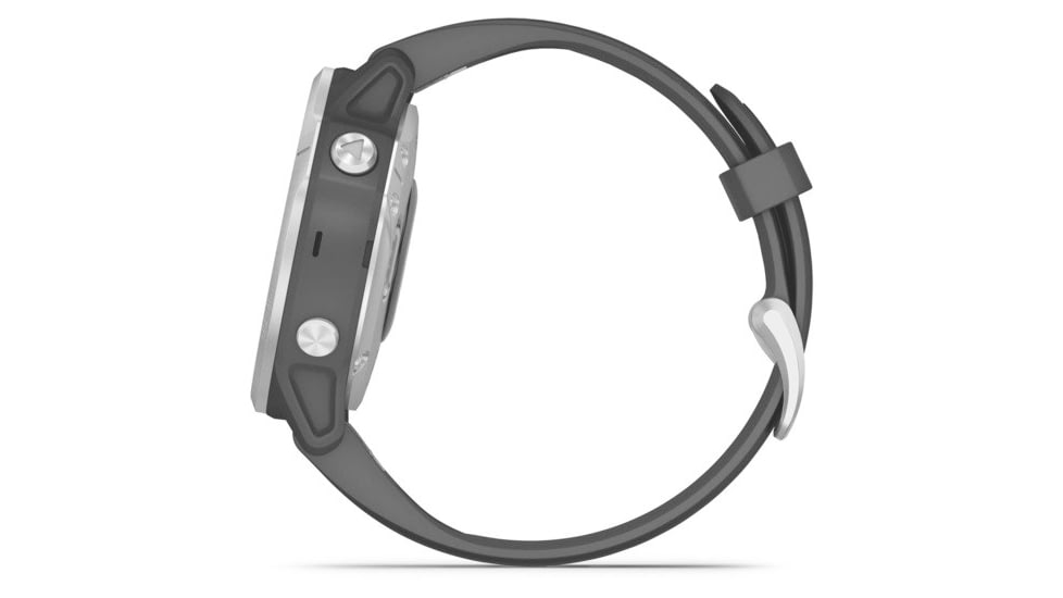 Garmin Fenix 6S Premium Multisport GPS Smartwatch, Silver w/Black Band, 010-02159-01