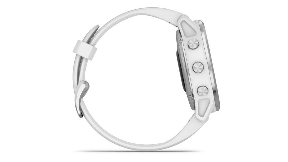 Garmin Fenix 6S Premium Multisport GPS Smartwatch, Silver w/White Band, 010-02159-00