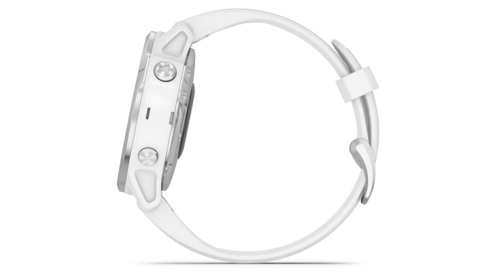 Garmin Fenix 6S Premium Multisport GPS Smartwatch, Silver w/White Band, 010-02159-00