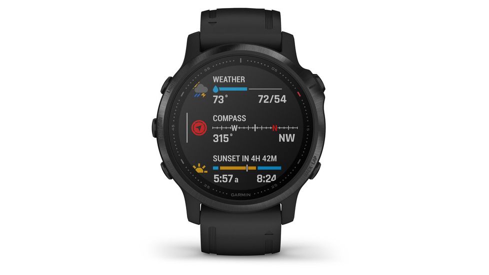 Garmin Fenix 6S Pro Multisport GPS Smartwatch, Black w/ Black Band, 010-02159-13