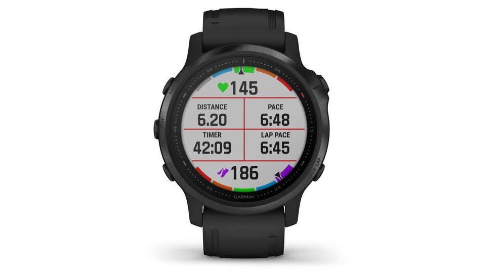 Garmin Fenix 6S Pro Multisport GPS Smartwatch, Black w/ Black Band, 010-02159-13