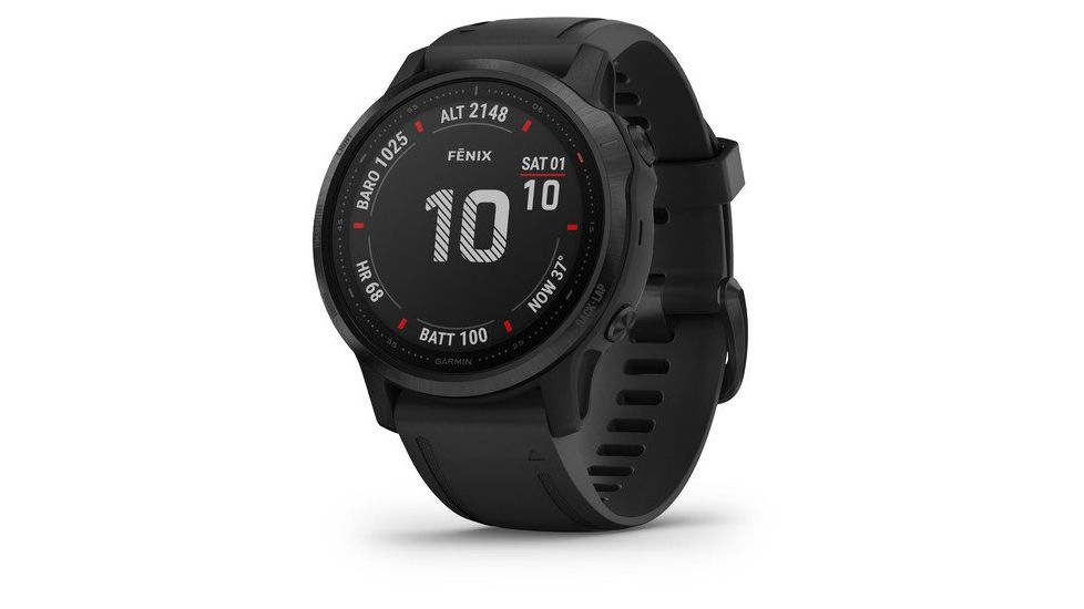 Garmin Fenix 6S Pro Multisport GPS Smartwatch, Black w/ Black Band, 010-02159-13
