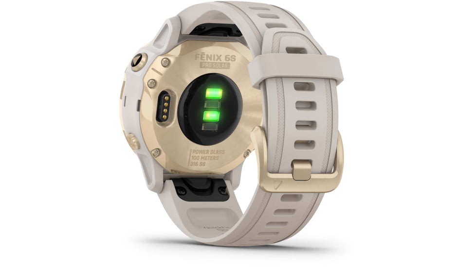 Garmin Fenix 6S Pro Solar Watch, Light Gold w/ Light Sand Band, 010-02409-10