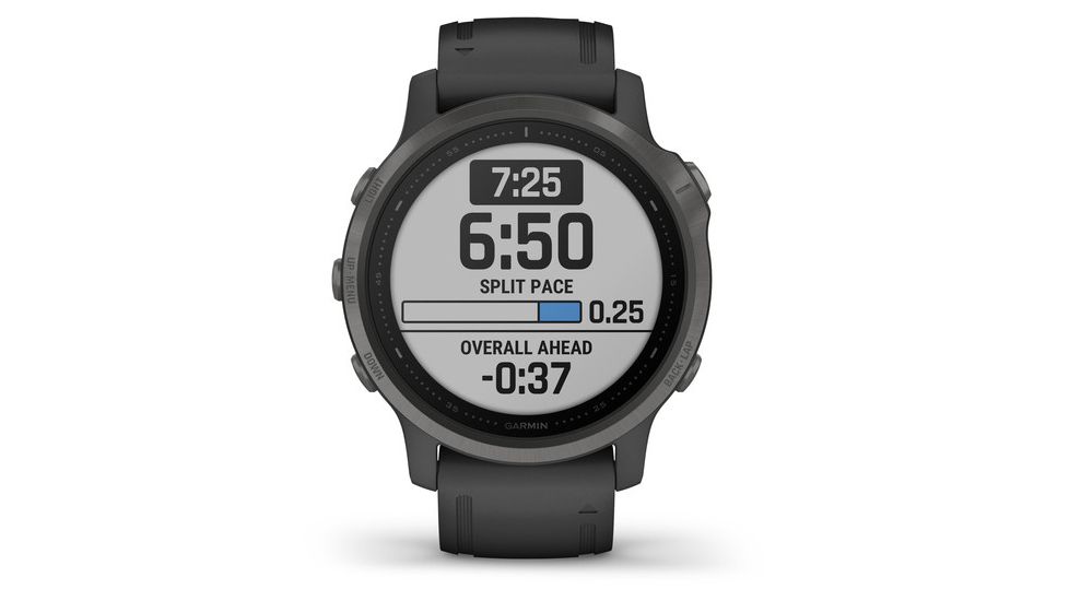 Garmin Fenix 6S Sapphire Multisport GPS Smartwatch, Carbon Grey DLC w/Black Band, 010-02159-24