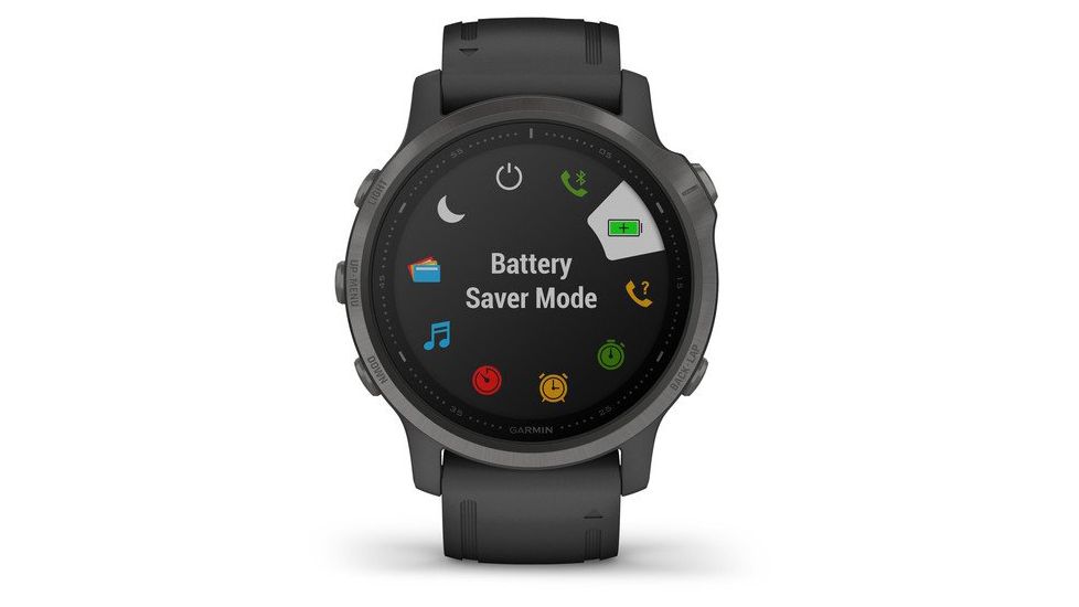 Garmin Fenix 6S Sapphire Multisport GPS Smartwatch, Carbon Grey DLC w/Black Band, 010-02159-24