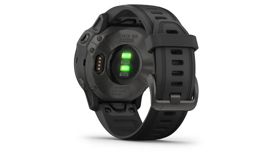 Garmin Fenix 6S Sapphire Multisport GPS Smartwatch, Carbon Grey DLC w/Black Band, 010-02159-24