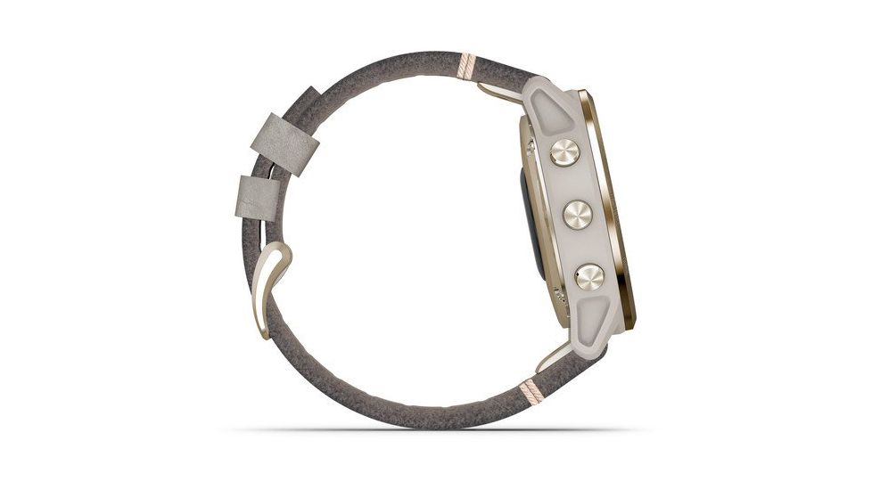 Garmin Fenix 6S Sapphire Multisport GPS Smartwatch, Champagne w/Shale Suede Band, 010-02159-39