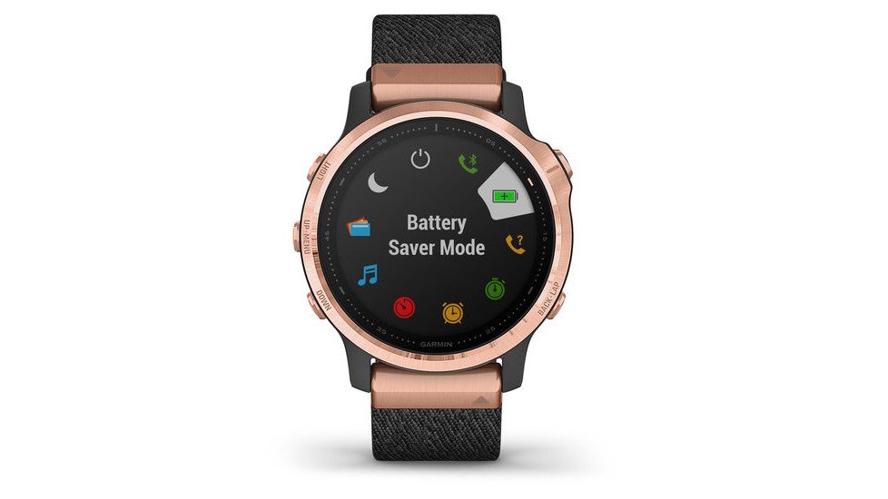 Garmin Fenix 6S Sapphire Multisport GPS Smartwatch, Rose Gold/Black w/Nylon Band, 010-02159-36