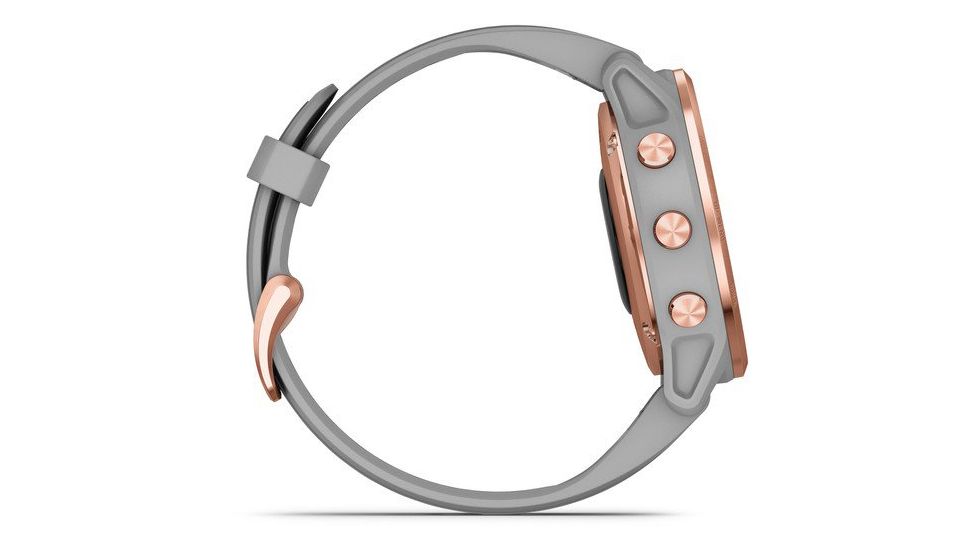 Garmin Fenix 6S Sapphire Multisport GPS Smartwatch, Rose Gold w/Gray Band, 010-02159-20