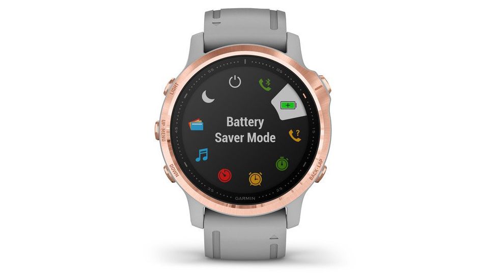 Garmin Fenix 6S Sapphire Multisport GPS Smartwatch, Rose Gold w/Gray Band, 010-02159-20