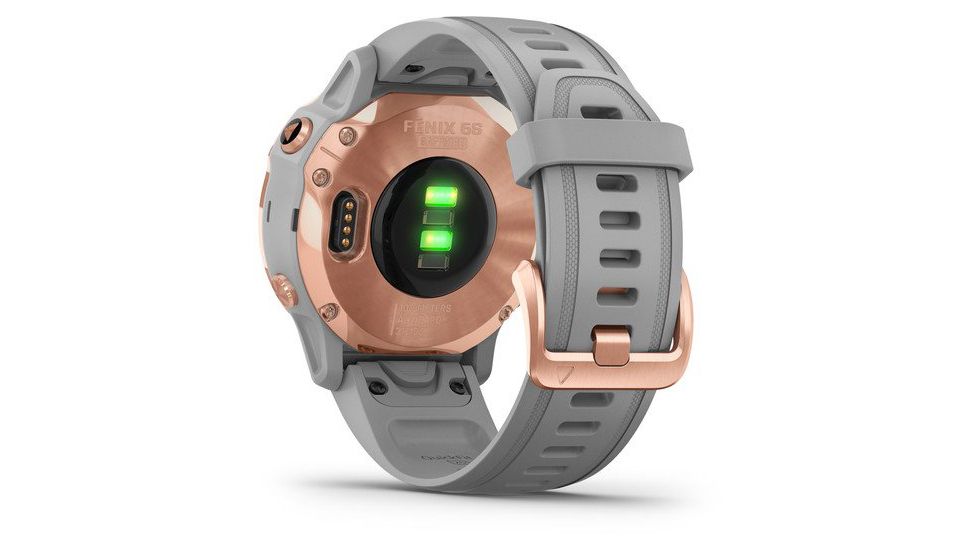 Garmin Fenix 6S Sapphire Multisport GPS Smartwatch, Rose Gold w/Gray Band, 010-02159-20
