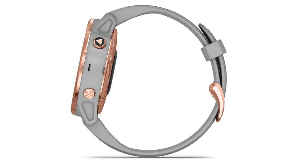 Garmin Fenix 6S Sapphire Multisport GPS Smartwatch, Rose Gold w/Gray Band, 010-02159-20