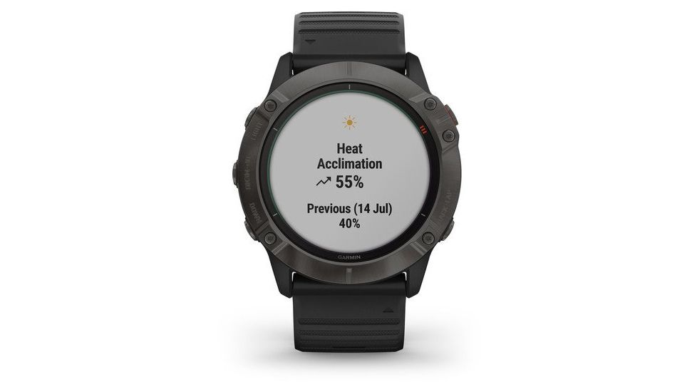 Garmin Fenix 6X Pro Solar Multisport GPS Smartwatch, Ti Carbon Gray DLC w/Black Band, 010-02157-20