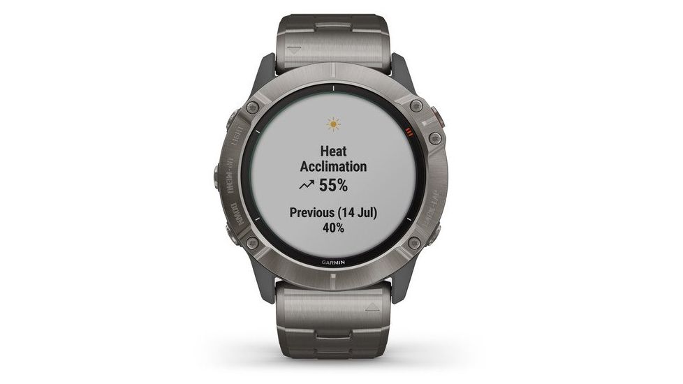 Garmin Fenix 6X Pro Solar Multisport GPS Smartwatch, Titanium w/Ti Band, 010-02157-23