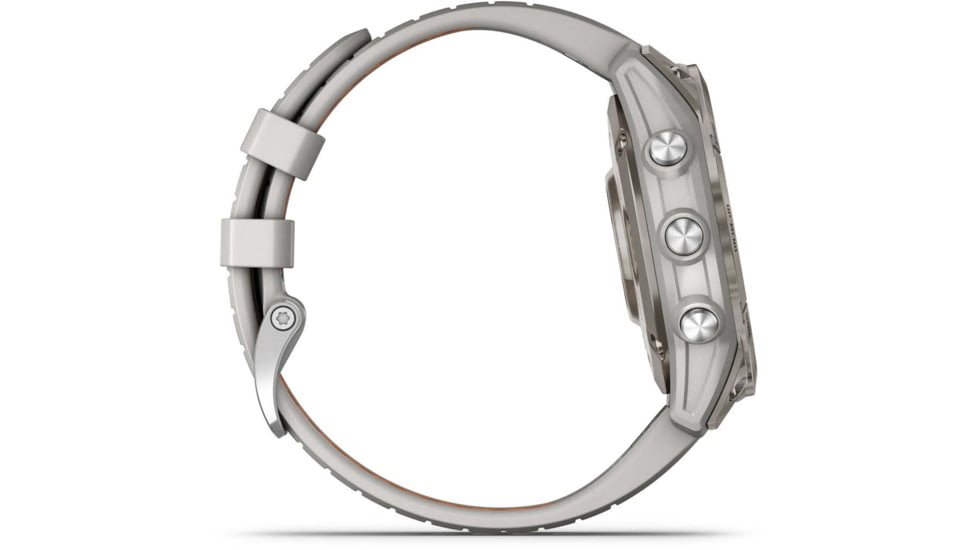 Garmin Fenix 7 ProSapphire Solar Edition Titanium with Fog Gray/Ember Orange Band Watch, 010-02777-20