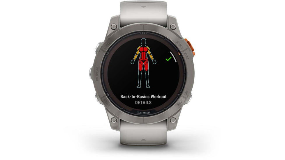 Garmin Fenix 7 ProSapphire Solar Edition Titanium with Fog Gray/Ember Orange Band Watch, 010-02777-20