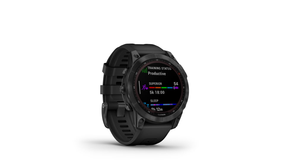 Garmin Fenix 7 Solar Watch, Slate Gray Case, Black Band, 010-02540-10