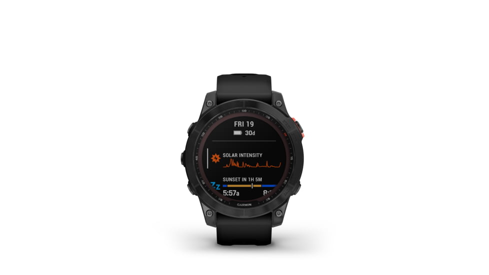 Garmin Fenix 7 Solar Watch, Slate Gray Case, Black Band, 010-02540-10