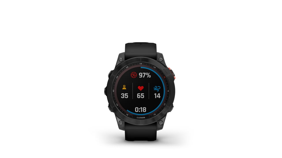 Garmin Fenix 7 Solar Watch, Slate Gray Case, Black Band, 010-02540-10