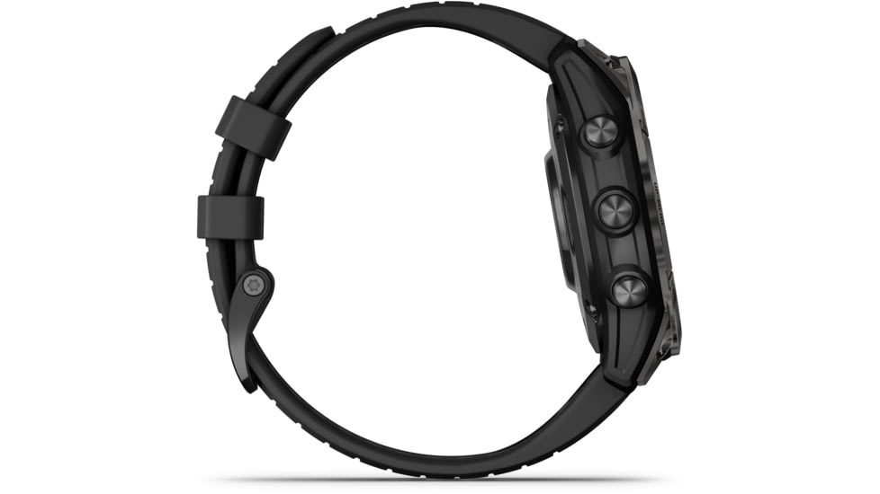 Garmin Fenix 7S Pro Sapphire Solar Edition Carbon Gray DLC Titanium with Black Band Watch, 010-02776-10