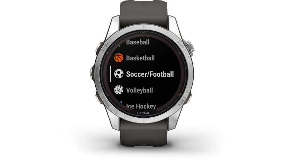 Garmin Fenix 7S Pro Solar Edition Silver with Graphite Band Watch, 010-02776-00