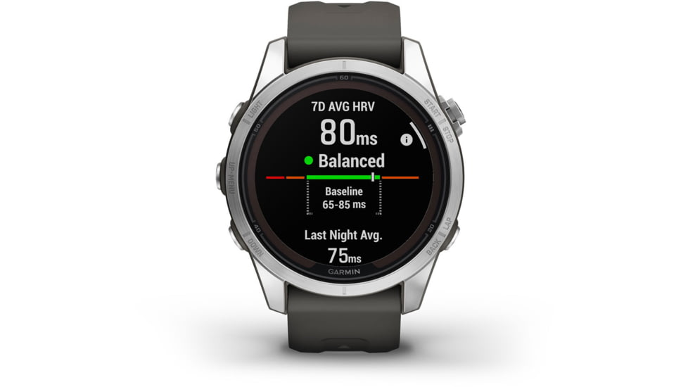 Garmin Fenix 7S Pro Solar Edition Silver with Graphite Band Watch, 010-02776-00