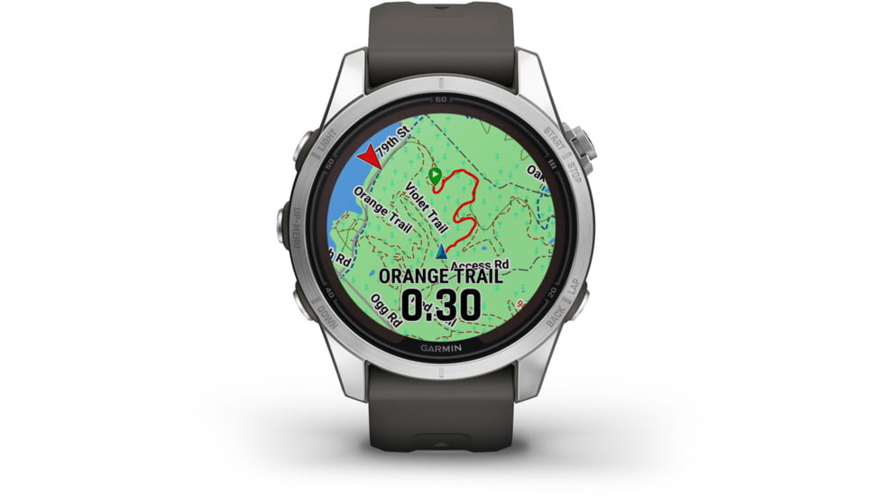 Garmin Fenix 7S Pro Solar Edition Silver with Graphite Band Watch, 010-02776-00