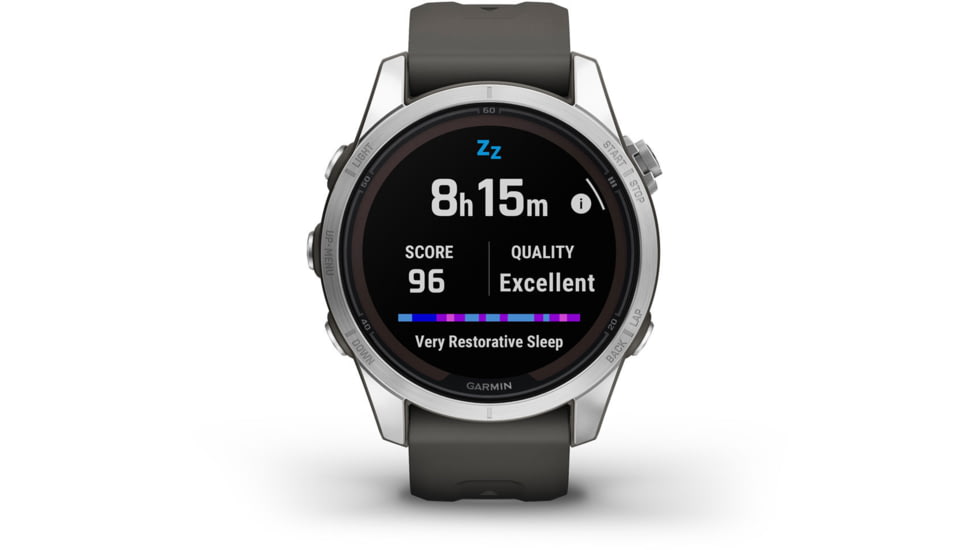Garmin Fenix 7S Pro Solar Edition Silver with Graphite Band Watch, 010-02776-00