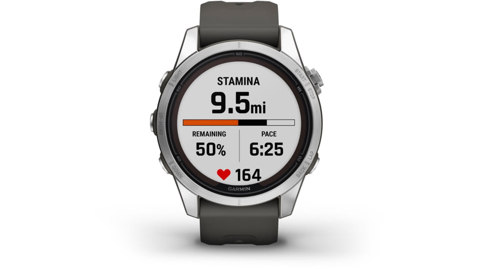 Garmin Fenix 7S Pro Solar Edition Silver with Graphite Band Watch, 010-02776-00