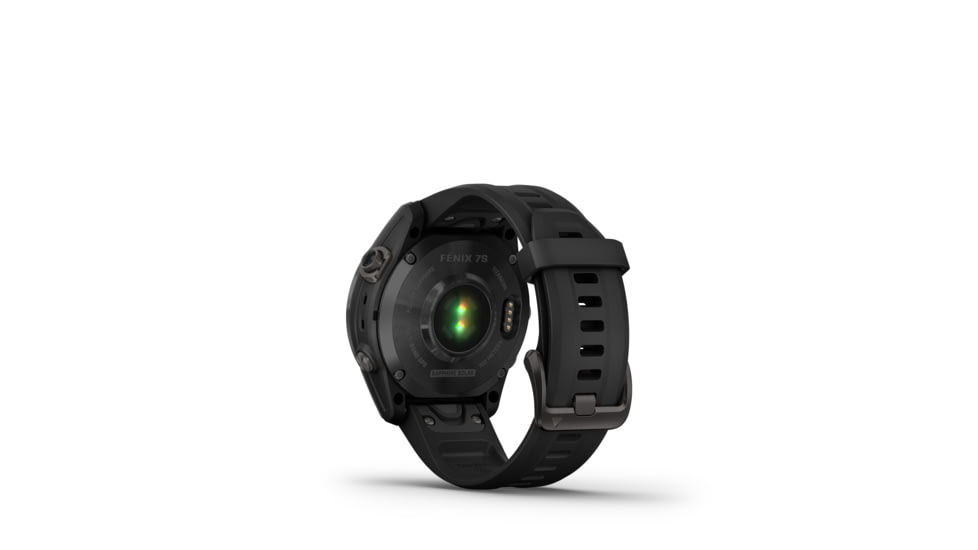 Garmin Fenix 7S Sapphire Solar Watch, Carbon Gray DLC Titanium Case, Black Band, 010-02539-24