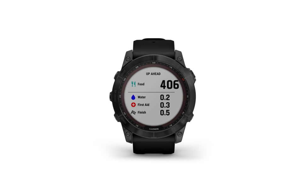 Garmin Fenix 7X Sapphire Solar Watch, Black DLC Titanium Case, Black Band, 010-02541-22