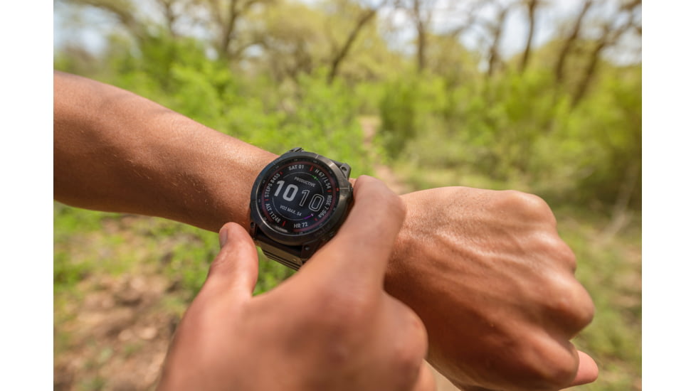 Garmin Fenix 7X Sapphire Solar Watch, Carbon Gray DLC Titanium Case, Black Band, 010-02541-10